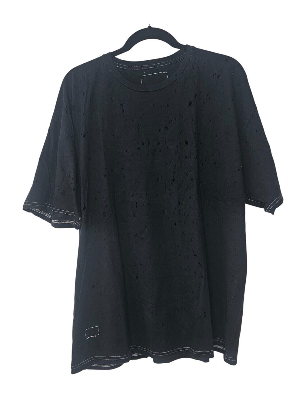 U.S. Alteration Vintage Black Distressed Short Sleeve Round Neck T-shirt XXL